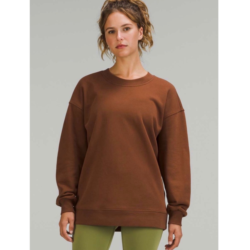 Lululemon Perfectly Oversized Crewneck Sweatshirt Roasted Brown Womens Size XL